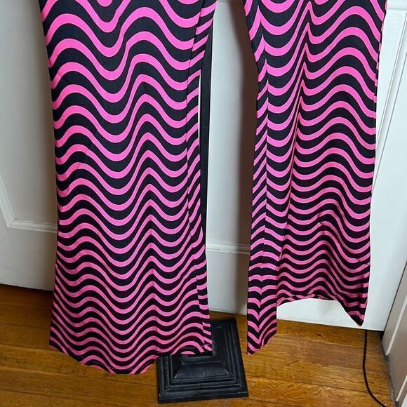 Boohoo RETRO PRINT FIT & FLARE PANTS Size 8 Nwot - Picture 4 of 8